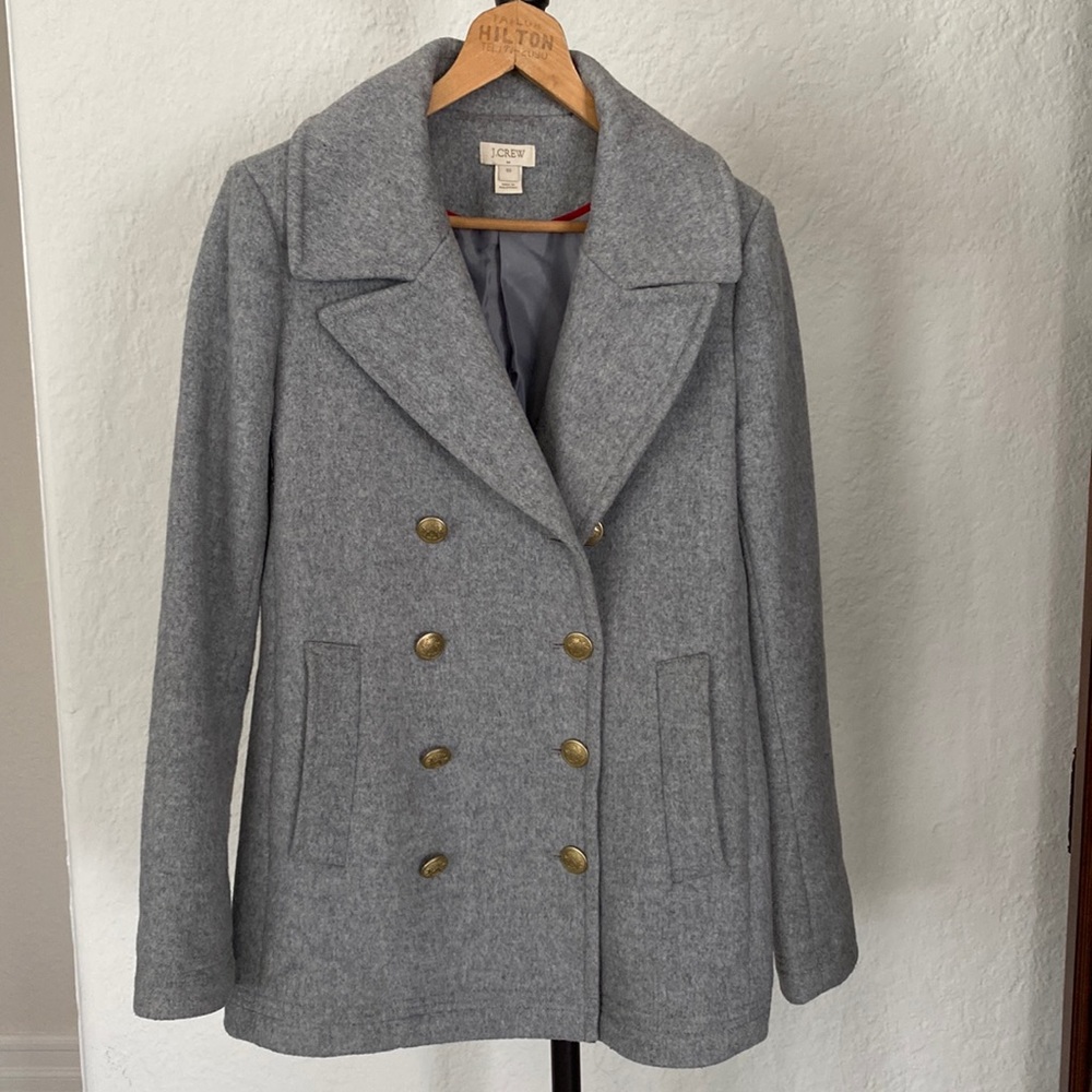 J Crew Factory Grey Peacoat Pre-Owned